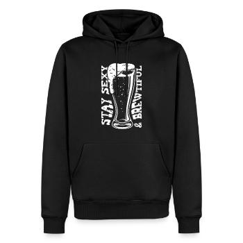 Bière artisanale Bière artisanale Bière drôle - Sweat à capuche Premium bio Homme - noir - Devant - Nico (187cm)