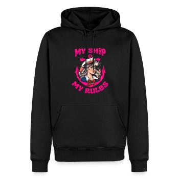 Voile, voilier, voilier, navire, voilier femmes - Sweat à capuche Premium bio Homme - noir - Devant - Nico (187cm)