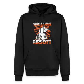 Airsoft Fauteuil roulant - Sweat à capuche Premium bio Homme - noir - Devant - Nico (187cm)