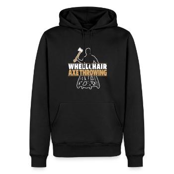 axe throwing axe thrower wheelchair - Men’s Premium Organic Hoodie - black - Front - Nico (187cm)