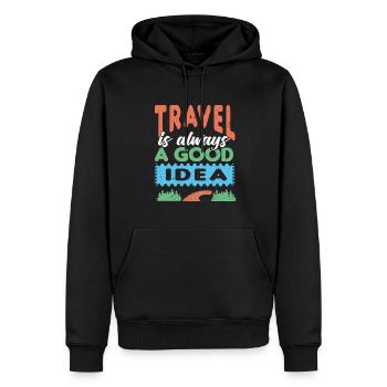 Urlaub Reisen Flugzeug Sonne Meer Strand - Männer Premium Bio Hoodie - Schwarz - Vorne - Nico (187cm)