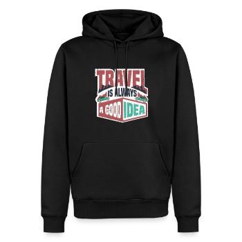 Urlaub Reisen Flugzeug Sonne Meer Strand - Männer Premium Bio Hoodie - Schwarz - Vorne - Nico (187cm)