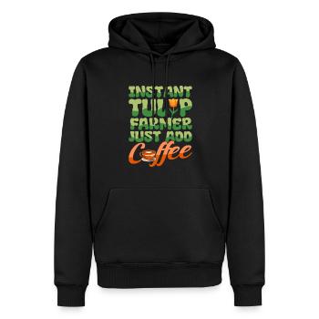Tulpen Kaffee - Männer Premium Bio Hoodie - Schwarz - Vorne - Nico (187cm)
