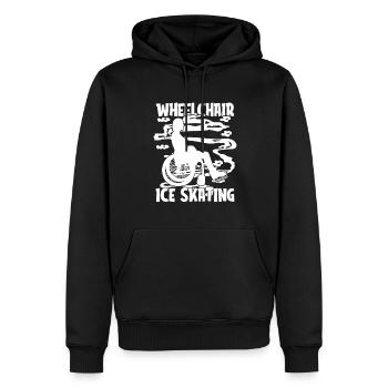 Schlittschuhlaufen Rollstuhl - Männer Premium Bio Hoodie - Schwarz - Vorne - Nico (187cm)