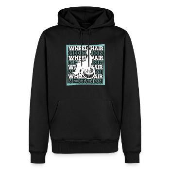 Meditation Meditieren Rollstuhl - Männer Premium Bio Hoodie - Schwarz - Vorne - Nico (187cm)