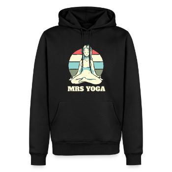 Fille de yoga - Sweat à capuche Premium bio Homme - noir - Devant - Nico (187cm)