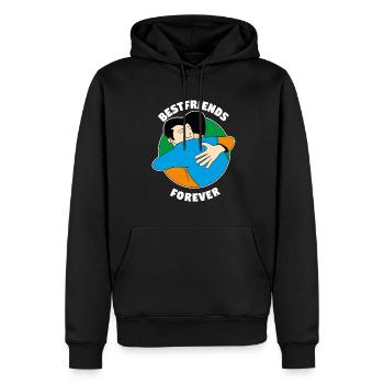 Meilleurs amis Meilleurs bourgeons Meilleur ami - Sweat à capuche Premium bio Homme - noir - Devant - Nico (187cm)