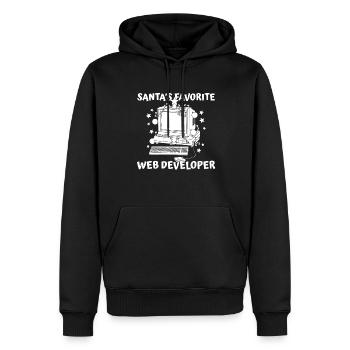 Web Entwickler Webdeveloper - Männer Premium Bio Hoodie - Schwarz - Vorne - Nico (187cm)
