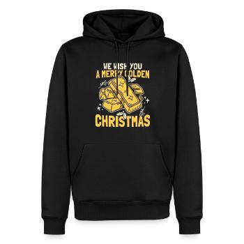 Mines d’or Mines d’or Noël - Sweat à capuche Premium bio Homme - noir - Devant - Nico (187cm)