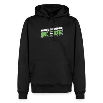 Développeur Web Mode développeur Web activé - Sweat à capuche Premium bio Homme - noir - Devant - Nico (187cm)