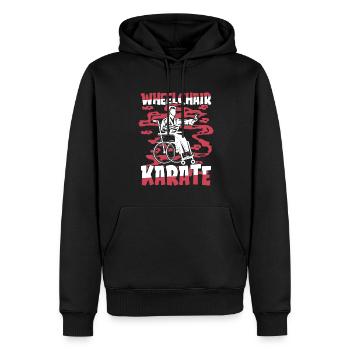 Karate Rollstuhl - Männer Premium Bio Hoodie - Schwarz - Vorne - Nico (187cm)
