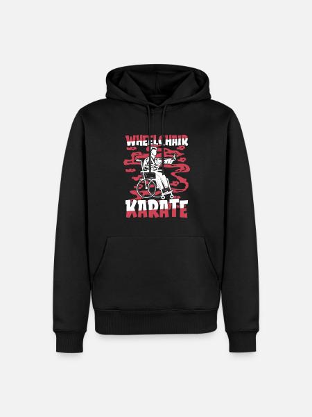 Karate Rollstuhl - Männer Premium Bio Hoodie - Schwarz