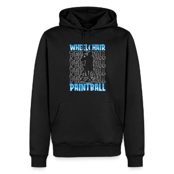 Fauteuil roulant de paintball - Sweat à capuche Premium bio Homme - noir - Devant - Nico (187cm)