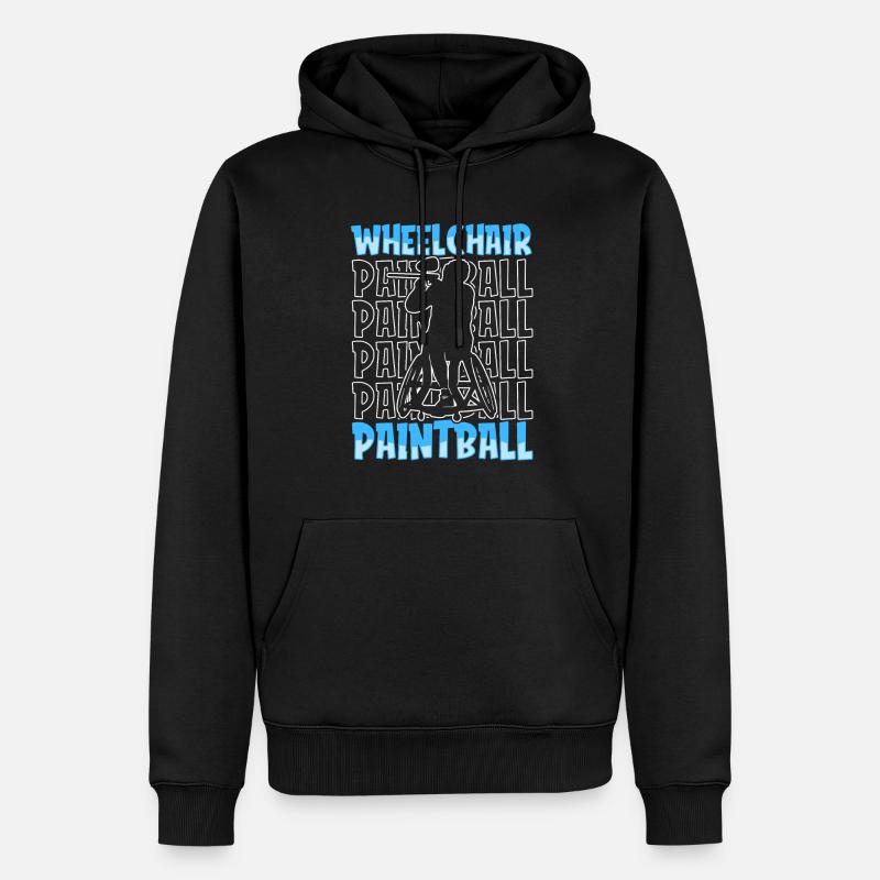Fauteuil roulant de paintball - Sweat à capuche Premium bio Homme - noir