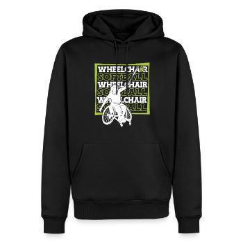 Softball Wheelchair - Men’s Premium Organic Hoodie - black - Front - Nico (187cm)