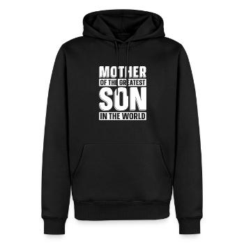 Maman Mère La plus grande - Sweat à capuche Premium bio Homme - noir - Devant - Nico (187cm)