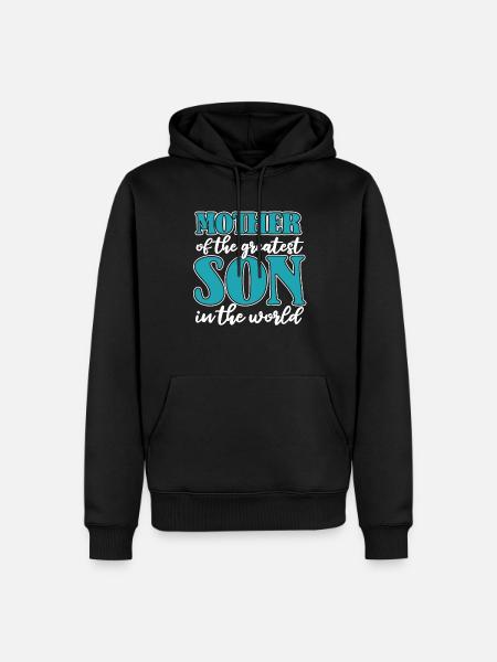 Maman Mère Fils - Sweat à capuche Premium bio Homme - noir
