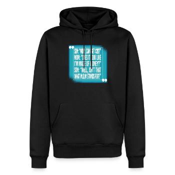 Maman Mère Drôle - Sweat à capuche Premium bio Homme - noir - Devant - Nico (187cm)