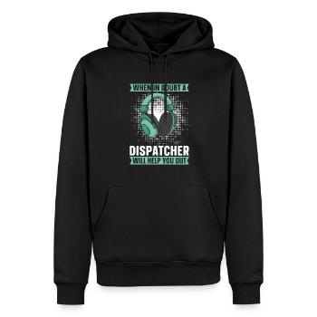 Centre de contrôle des appels d’urgence Centre d’opérations Lustig - Sweat à capuche Premium bio Homme - noir - Devant - Nico (187cm)