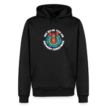 Tir à l’arc Archer de tir à l’arc - Sweat à capuche Premium bio Homme - noir - Devant - Nico (187cm)