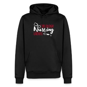 Infirmière Dame - Sweat à capuche Premium bio Homme - noir - Devant - Nico (187cm)