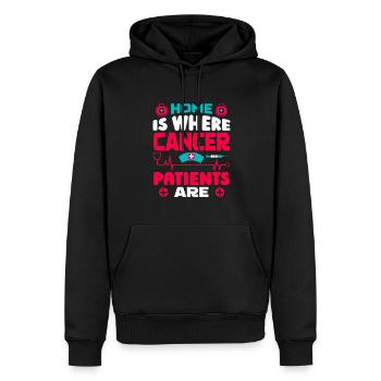 Infirmière patiente - Sweat à capuche Premium bio Homme - noir - Devant - Nico (187cm)