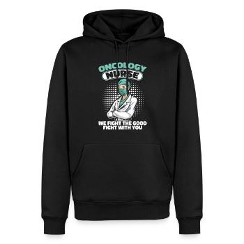 Infirmière combattante - Sweat à capuche Premium bio Homme - noir - Devant - Nico (187cm)