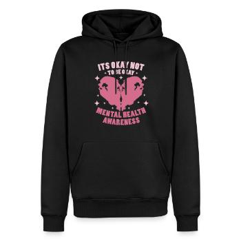 Psychologue Psychologue D’accord - Sweat à capuche Premium bio Homme - noir - Devant - Nico (187cm)