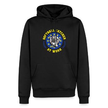 Softball - Männer Premium Bio Hoodie - Schwarz - Vorne - Nico (187cm)