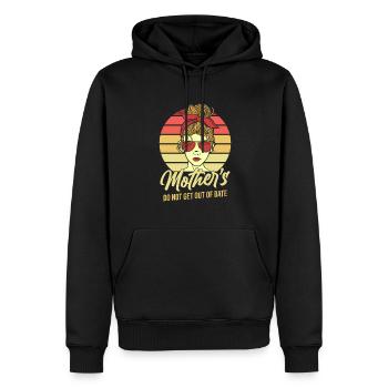 Maman Mère Drôle - Sweat à capuche Premium bio Homme - noir - Devant - Nico (187cm)