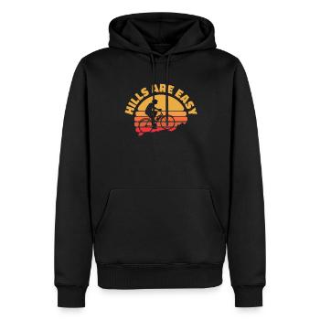 E Bike Elektrorad Hügel - Männer Premium Bio Hoodie - Schwarz - Vorne - Nico (187cm)