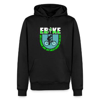 Vélo électrique Cool - Sweat à capuche Premium bio Homme - noir - Devant - Nico (187cm)
