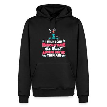 Faire du karting, karting, karting - Sweat à capuche Premium bio Homme - noir - Devant - Nico (187cm)