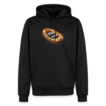 Rafting - Sweat à capuche Premium bio Homme - noir - Devant - Nico (187cm)