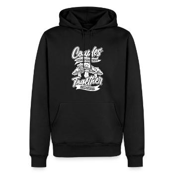 Cueilleurs de champignons Champignons - Sweat à capuche Premium bio Homme - noir - Devant - Nico (187cm)