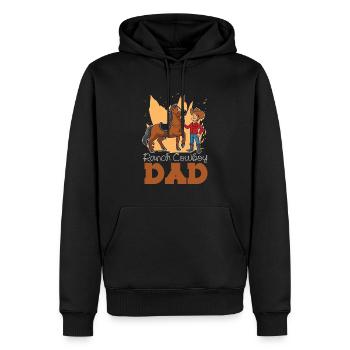Rodeo Cowboy Papa - Men’s Premium Organic Hoodie - black - Front - Nico (187cm)