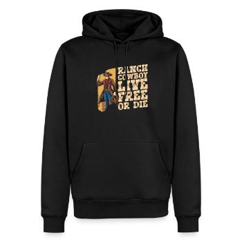 Rodeo Cowboy Ranch Cowboy - Men’s Premium Organic Hoodie - black - Front - Nico (187cm)