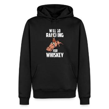 Rodeo Cowboy Whiskey Ranch Cowboy - Männer Premium Bio Hoodie - Schwarz - Vorne - Nico (187cm)