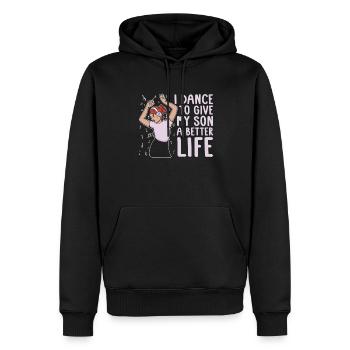 Maman Mère Fils Danse Mère - Sweat à capuche Premium bio Homme - noir - Devant - Nico (187cm)