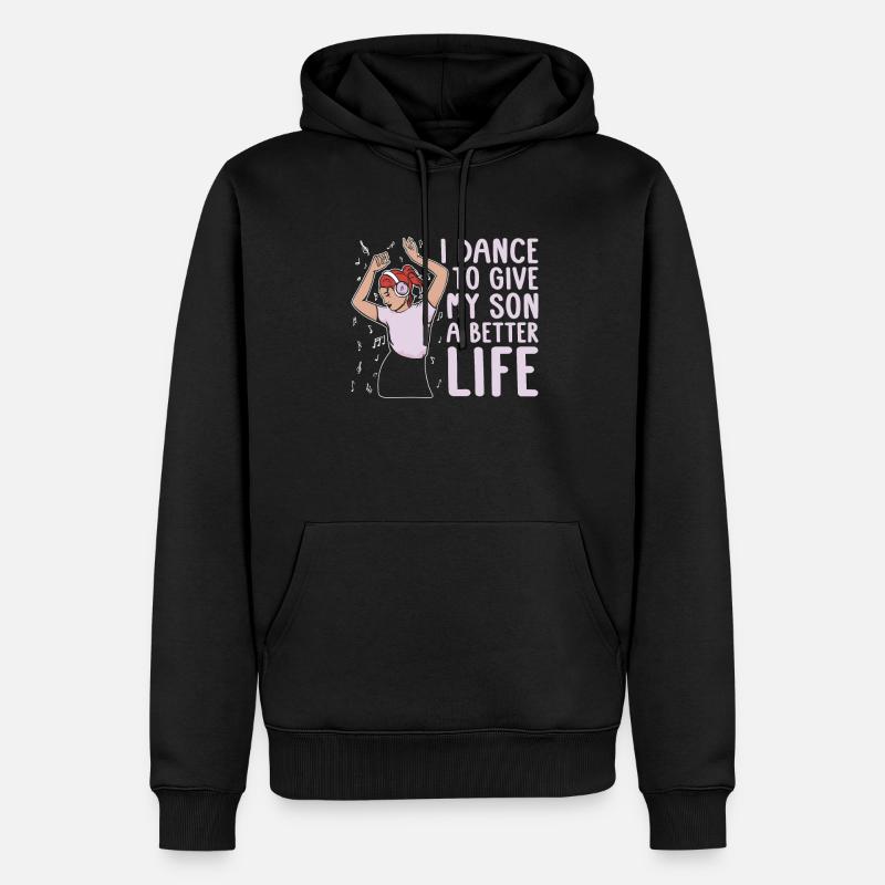Mom Mutter Sohn Tanz Mutter - Männer Premium Bio Hoodie - Schwarz