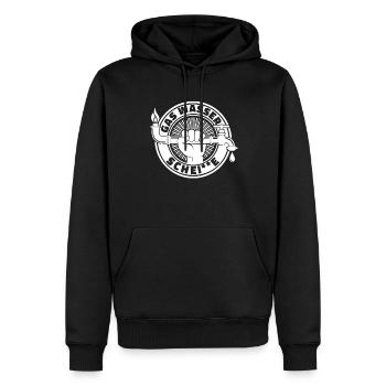 Rohrleitungsbauer Scheisse - Männer Premium Bio Hoodie - Schwarz - Vorne - Nico (187cm)