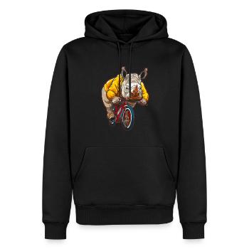 Nashorn Rhino Fahrrad - Männer Premium Bio Hoodie - Schwarz - Vorne - Nico (187cm)