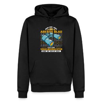 Vogelbeobachter Morgens Mde Abends Blau - Männer Premium Bio Hoodie - Schwarz - Vorne - Nico (187cm)