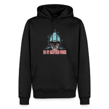 Sans gluten - Sweat à capuche Premium bio Homme - noir - Devant - Nico (187cm)