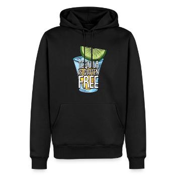 Gluten Free Tequila - Men’s Premium Organic Hoodie - black - Front - Nico (187cm)