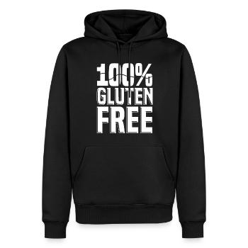 Sans gluten - Sweat à capuche Premium bio Homme - noir - Devant - Nico (187cm)