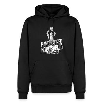 Rollstuhl Rollstuhlfahrer Basketball - Männer Premium Bio Hoodie - Schwarz - Vorne - Nico (187cm)