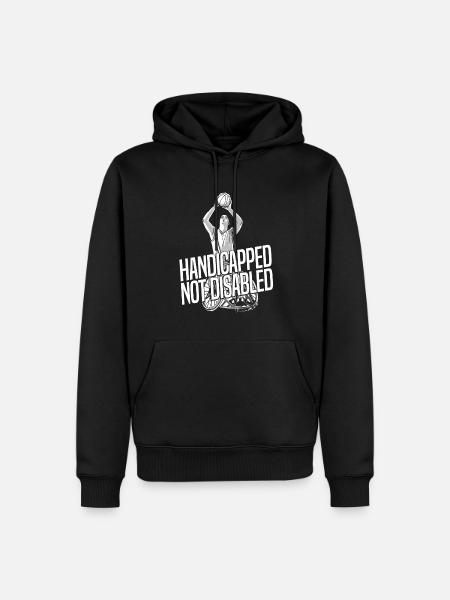 Rollstuhl Rollstuhlfahrer Basketball - Männer Premium Bio Hoodie - Schwarz