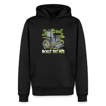 Rollstuhl Rollstuhlfahrer - Männer Premium Bio Hoodie - Schwarz - Vorne - Nico (187cm)