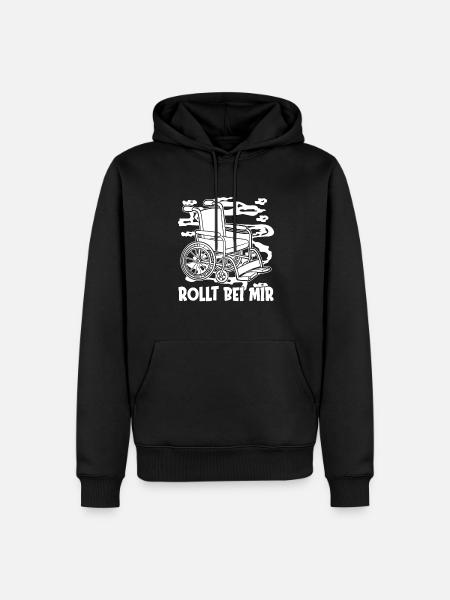 Rollstuhl Rollstuhlfahrer Witzig - Männer Premium Bio Hoodie - Schwarz